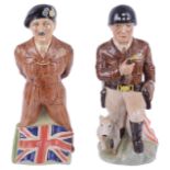 Two Kevin Francis porcelain figurines of General GS Paton and Field Marshall Montgomery