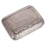 A Victorian silver snuff box, hallmarked Birmingham 1896