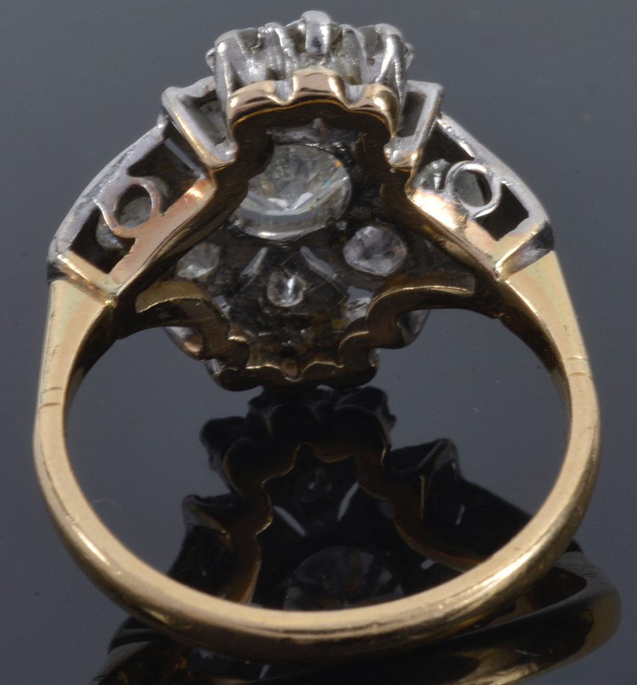 A 1940's diamond set fancy floral cluster cocktail ring - Image 2 of 2