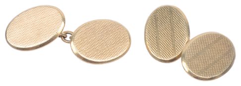 A pair of heavy Art Deco 18ct gold gentleman's cufflinks,