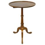A George III style mahogany and oak tripod occasional table, 19th century and later