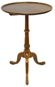 A George III style mahogany and oak tripod occasional table, 19th century and later