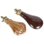 Two 19th century powder flasks