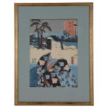 Toyokuni III, Utagawa Kunisada (1786-1864) A pair of Japanese woodblock prints of Kabuki actors, 'Ac