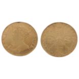 A 1710 Queen Anne guniea gold coin