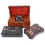 A 19th century mahogany rectangular tea caddy