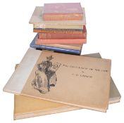 A collection of various books including C. D. Gibson