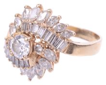A Continental diamond set fancy ring