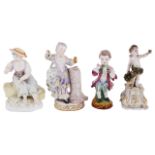 Four Continental porcelain figurines, late 19th/early 20th century