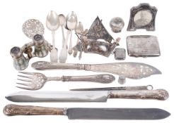 A collection of assorted Victorian and later silver and silver plate