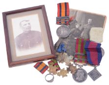 A collection of WWI campaign medals for PTE G Hedgecock, Sussex Regi 4846