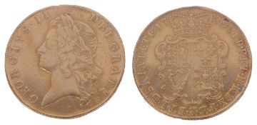 A 1739 George II two guniea gold coin