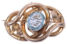 A Victorian paste set scroll brooch, circa 1860