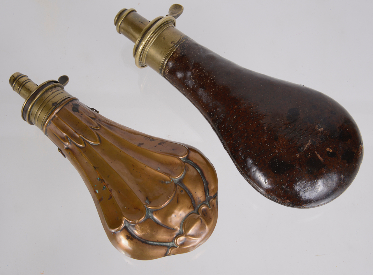 Two 19th century powder flasks - Image 2 of 2