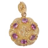 A delicate and attractive early 19th century pink topaz pendant brooch,
