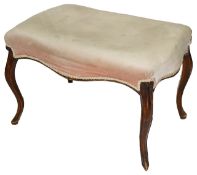 A mahogany and pink velvet upholstered dressing table/piano stool