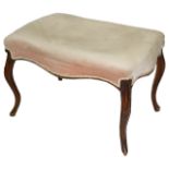 A mahogany and pink velvet upholstered dressing table/piano stool