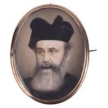 A fine portrait miniature on ivory of a bearded gentleman, possibly Russian orthodox