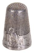 A late 19th century silver thimble