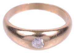 A Victorian style gentleman's single stone diamond ring