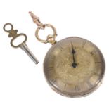 An 18k gold open faced gentleman's pocket watch,