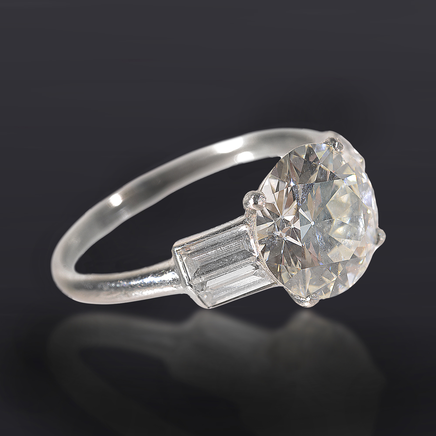 A good quality Art Deco large diamond set ring - Image 2 of 2
