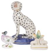 A Staffordshire seated Dalmation, late 19th century