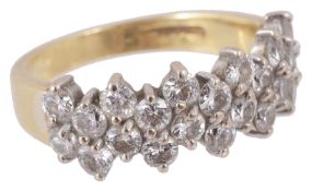 An attractive contemporary diamond set fancy eternity ring