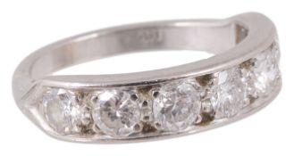 A good Continental 18ct white gold and diamond half eternity ring