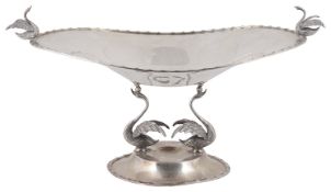 A large silver plated comport, 20th century