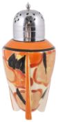 A Clarice Cliff 'Fantasque' orange chintz pattern rocket shaped sugar sifter, 20th century