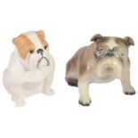 A Royal Doulton Pug Dog and a Goldscheider Pug Dog, both realistically modelled, factory marks to ba