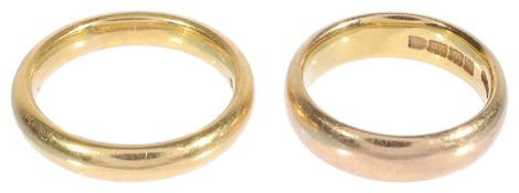 Two 22ct gold wedding bands