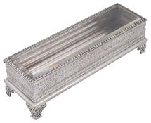 An American silver plate and crystal glove box by Rogers and Bro