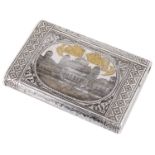 A Russian silver and niello work cigarette/vesta case, Moscow 1893