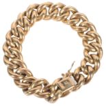 An 18ct gold hollow large link curb link bracelet