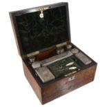 A Victorian walnut dressing table box,