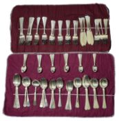 A suite of George VI silver flatware, London 1938 by Josiah Williams & Co