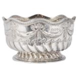 A Victorian silver sugar basin, hallmarked London 1885