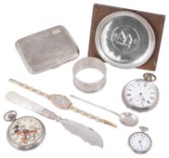 A mixed collection of Victorian and later silver