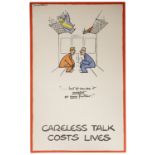 Kenneth Bird - Fougasse - original WWII 'Careless Talk Costs Lives' poster
