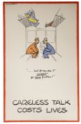 Kenneth Bird - Fougasse - original WWII 'Careless Talk Costs Lives' poster