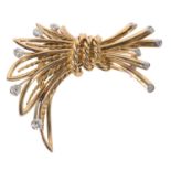 A Marchak of Paris diamond set tied wheat sheaf brooch, signed