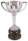 A George VI Car Racing silver twin handled trophy cup hallmarked London 1939 by Walker & Hall