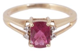 A contemporary ruby and diamond dress ring