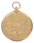 An interesting 1930s Highland Society of London 18ct gold 'Piping' medal awarded to J. B. Robertson