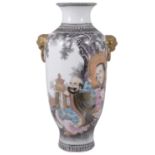 A finely painted Chinese mid twentieth century porcelain vase