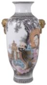 A finely painted Chinese mid twentieth century porcelain vase