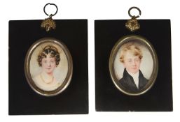 Two ivory portrait miniatures, 19th century