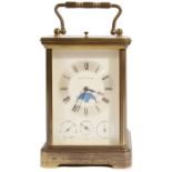 A Matthew Norman brass-cased four-dial carriage clock with 'rolling moon phase'